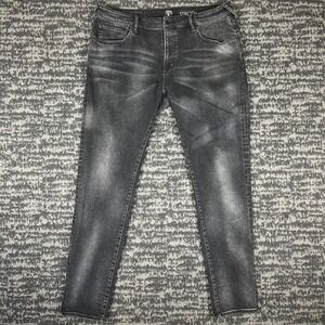 Prps Jeans Mens 40 Black Acid Wash Stretch Slim Straight E86P81W Distressed